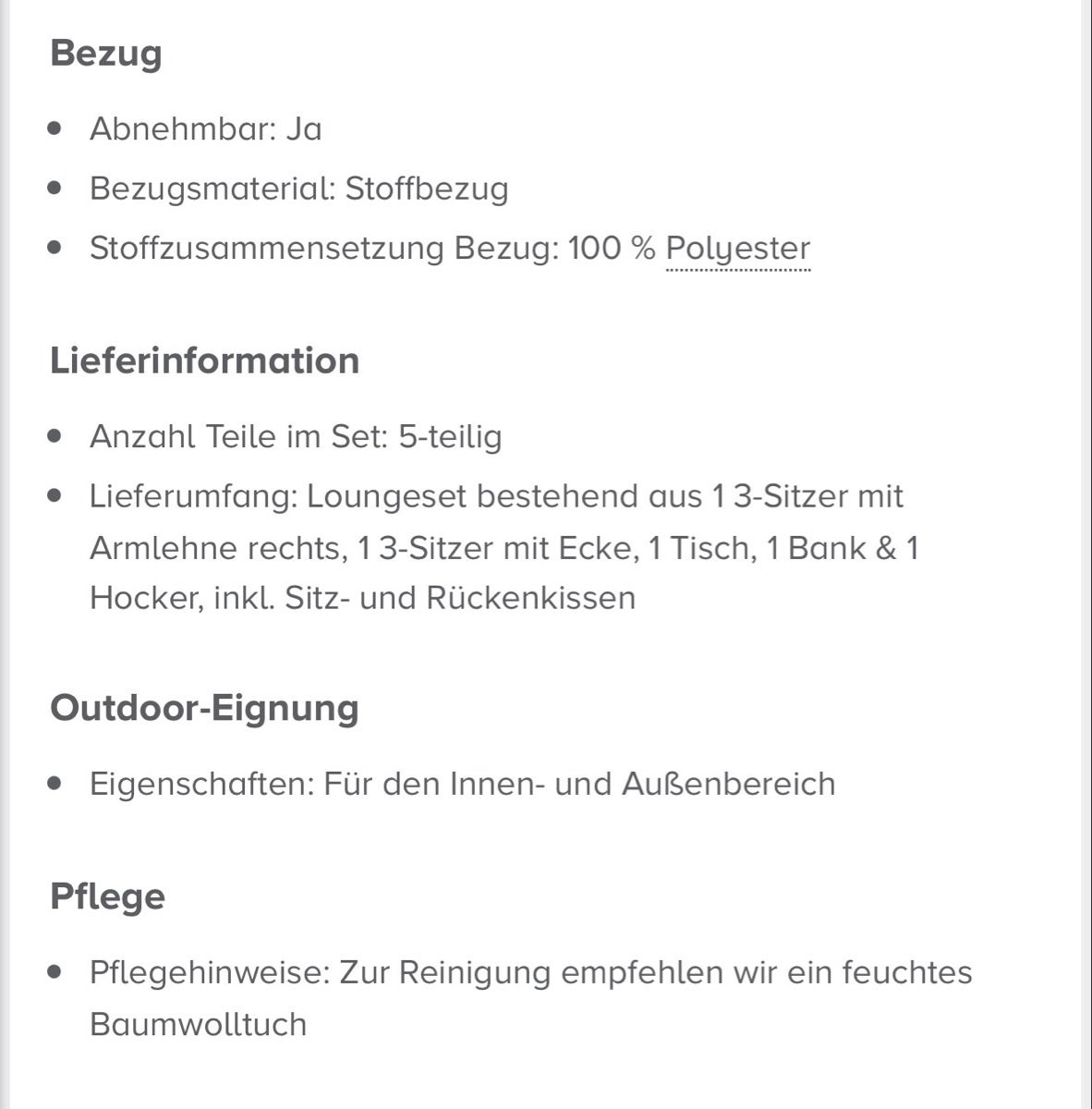 Divani: Gartensitzgruppe mit Tisch und 2 Hockern grau – Nuovo (secondo la descrizione) da Zürich venduto da Edelshop 6