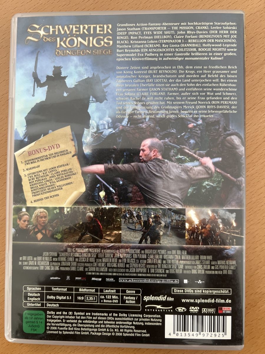 Tutti i DVDs: Schwerter des Königs - Dungeon Siege, 2-Disc Special Ed – Usato da windisch venduto da meisterkingremo 1