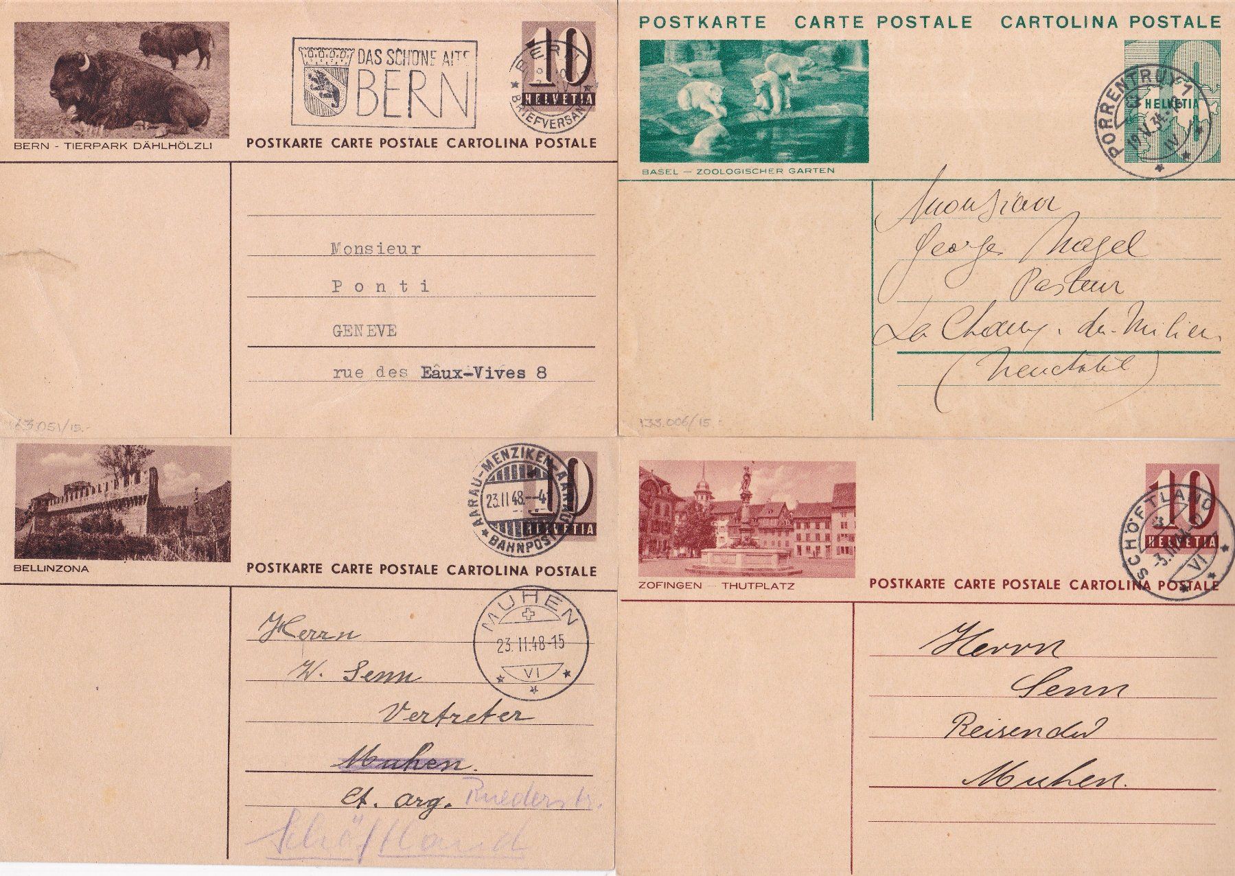 Alle Briefmarken: 40 Stk. Alte CH Postkarten, Karten – Gebraucht aus Münchwilen AG von Nesar 1