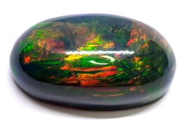 Opale noire ovale 14.78 ct - 23x13 mm CERTIFICAT 590.- Fr