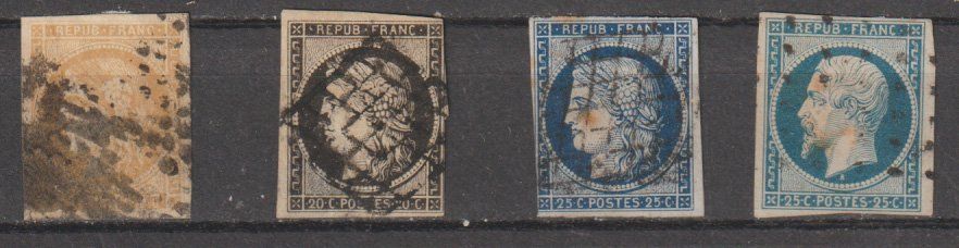 Tutti i francobolli: France lot 4 anciens avec état variable – Usato da Crans-Montana venduto da kira56