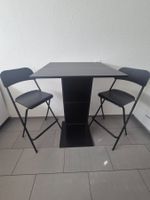 Bartisch OHNE Barhocker - schwarz, platzsparend - VB