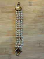 Perlenschmuck Armband 4-reihig mit funkelnden Steinen