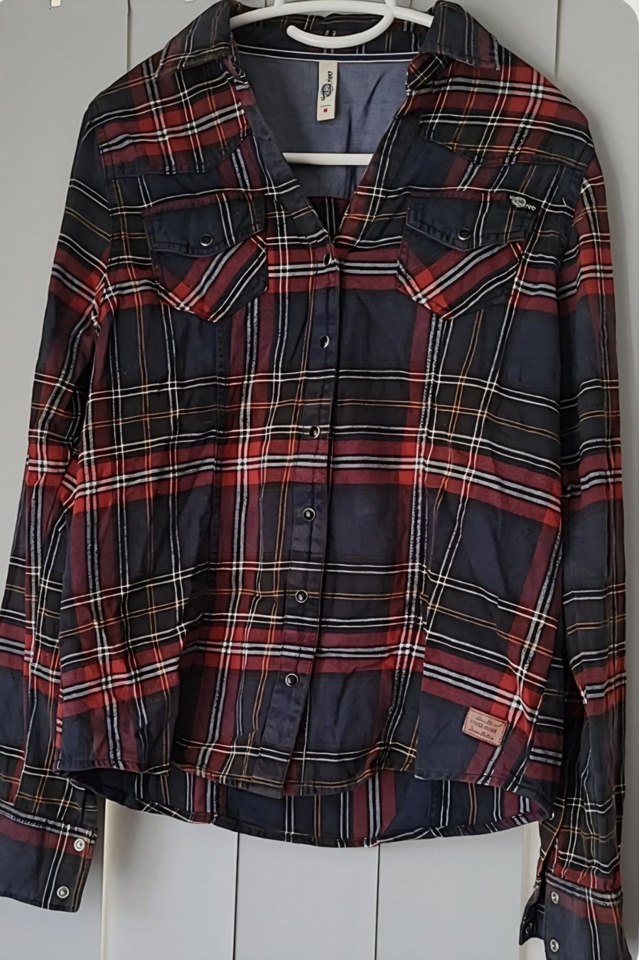 Camicette: Hemdbluse DRIVER Gr. M dunkelblau/rot – Usato da Amriswil venduto da fri_2nm6