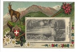 St. Maurice (VS) Intérieur de la grotte aux Fées  Litho 1918