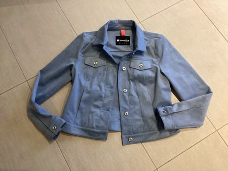 Jacke Street One hellblau Wildlederoptik