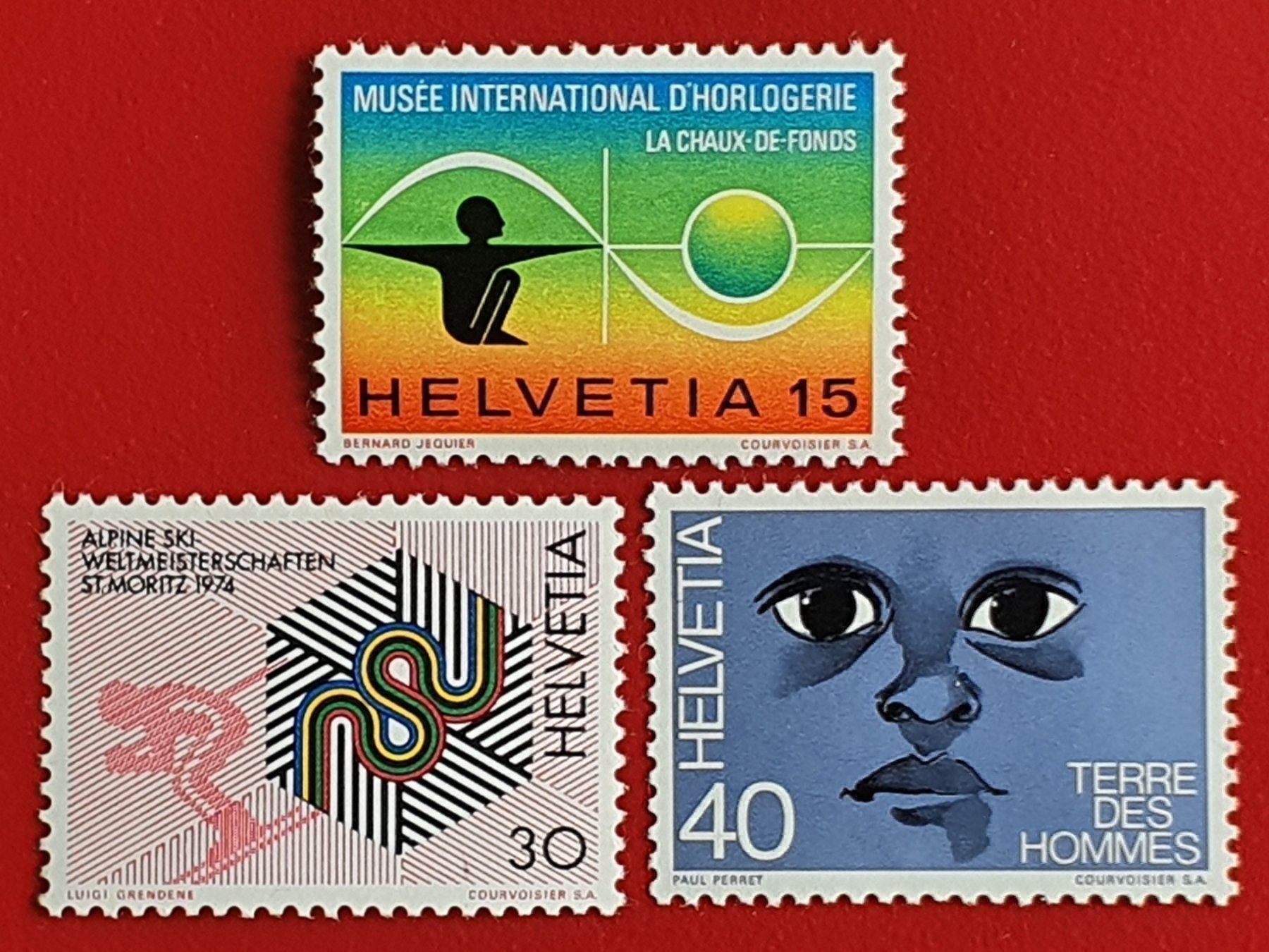 Tutti i francobolli: WERBE SATZ 545 - 547 1973** POSTFRISCH – Nuovo (secondo la descrizione) da Düdingen venduto da Quartierstrasse