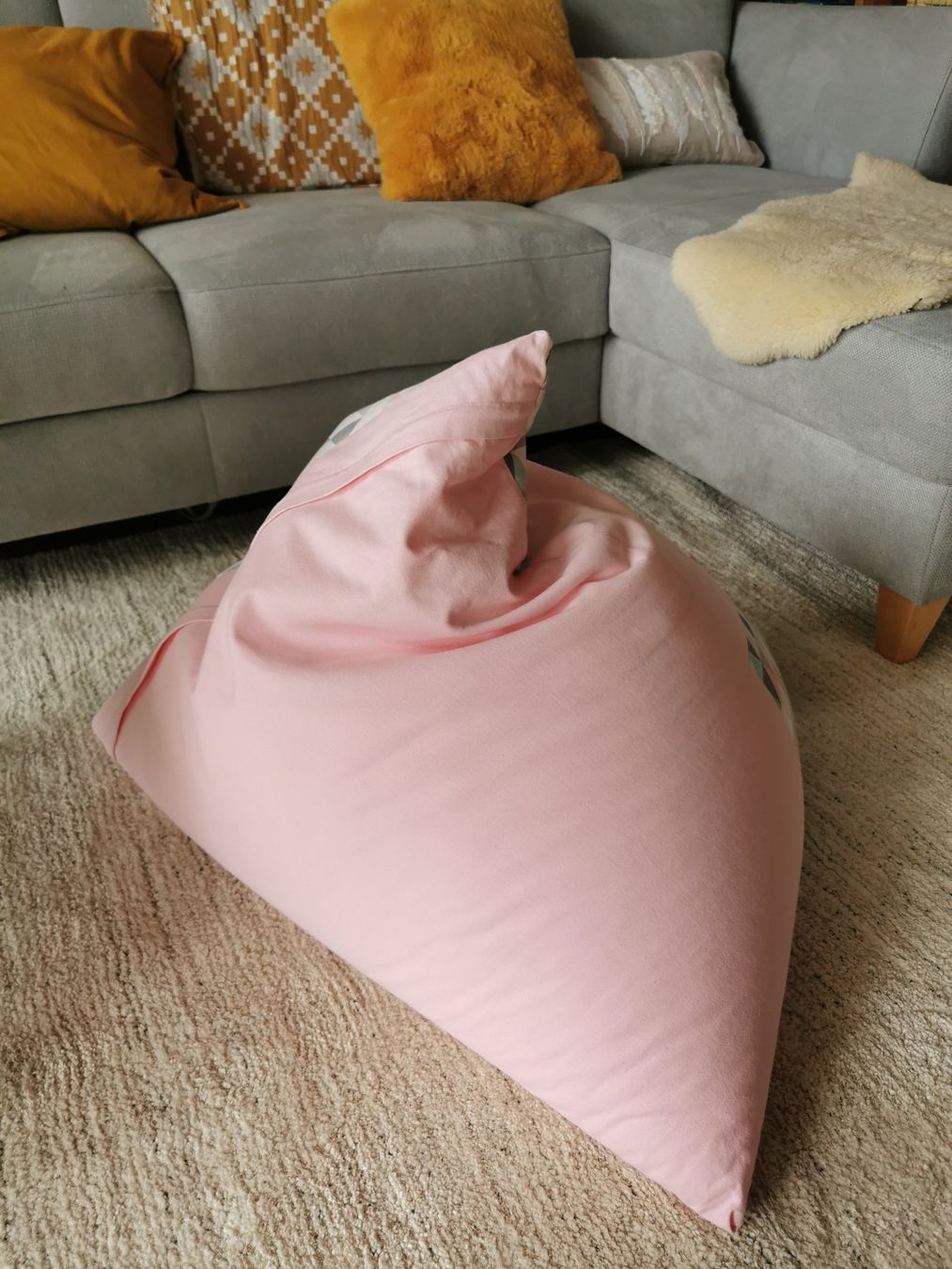 Cuscini: Sitzsack (zartrosa, gemustert - selbst genäht!) – Usato da Frauenfeld venduto da sparad 1
