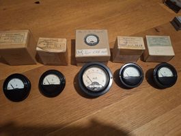Lot de 5 ampèremètres vintage neuf