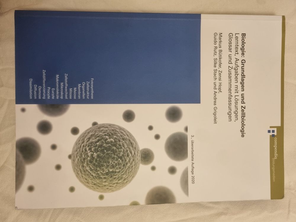 Biologie Grundlagen und Zellbiologie 3. überb. Auflage 2020 | Acheter ...