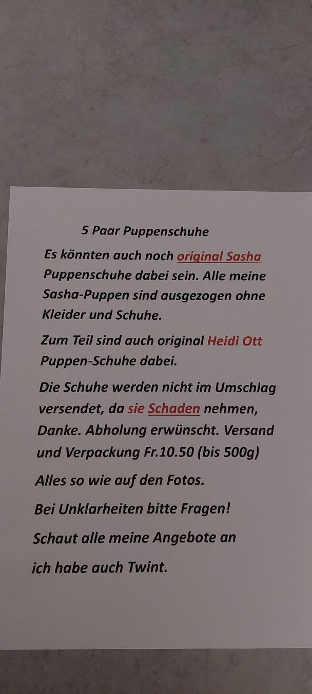 Puppen: 5Paar Puppenschuhe  – Gebraucht aus Muri AG von nindo1 7