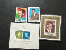 König Baudouin Belgien +Congo  Lot gest. und ** (A1246)