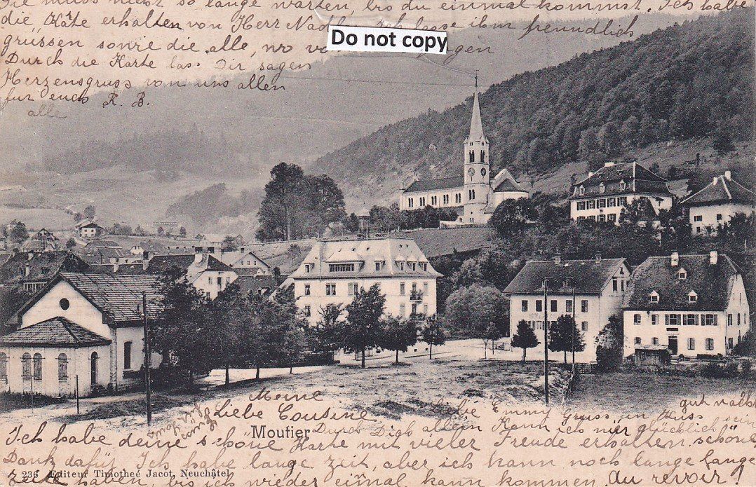 Cartoline postali: Moutier   JU         en 1905 – Usato da Brig venduto da Valcards54