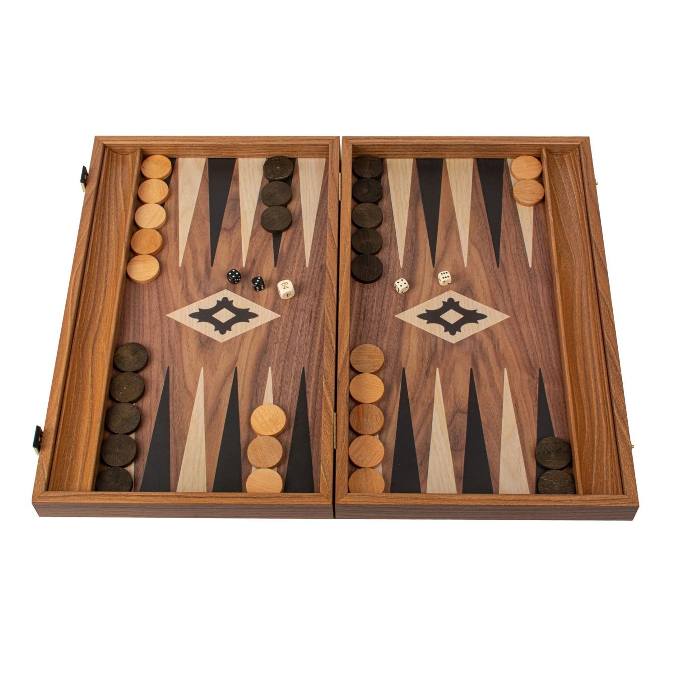 Chessgammon Backgammon Manopoulos en Bois Noyer 20 Pouce
