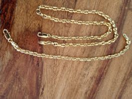 Halskette und Armband Vergoldet mit 18 Karat