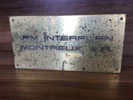 Altes Schild IPM INTERPLAN MONTREUX SA Messing