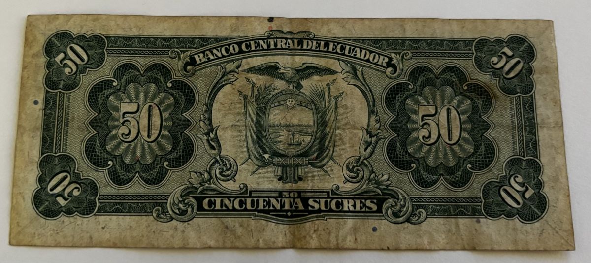 Banconote: Ecuador 50 Sucres 1988 – Usato da Algetshausen venduto da Carrhard 1