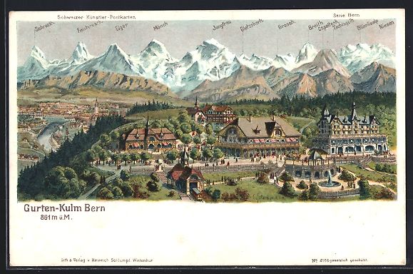 Ansichtskarten: Bern, Gurten-Kulm, Ortsansicht – Gebraucht aus Berlin von bartko-reher