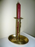Original Biedermeier Kerzenständer massiv Messing um 1840