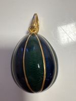 Großer Vintage Ei-Anhänger Fabergé-Stil / Guilloché Emaille