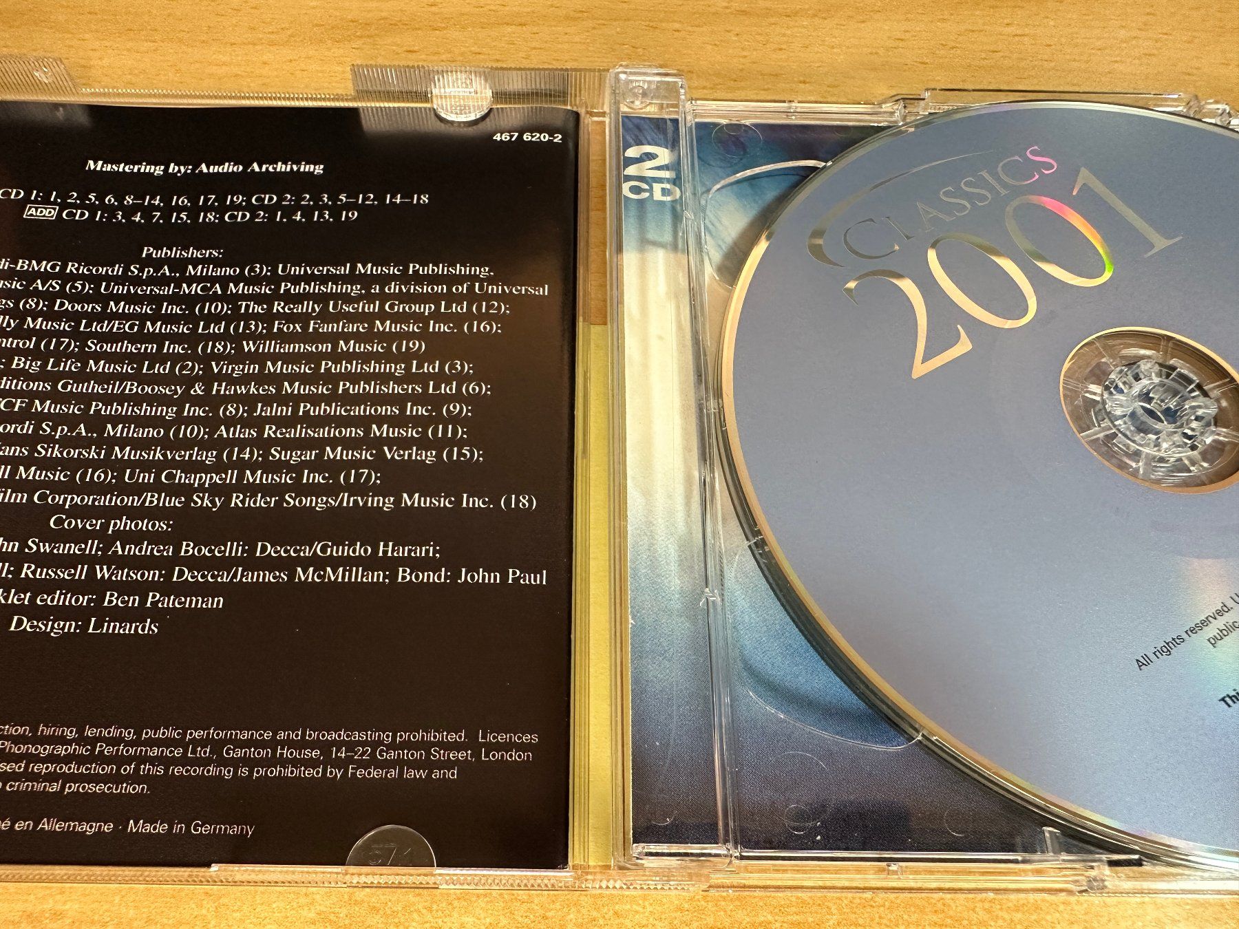 CD: X2 Various – Classics 2001 - 2 CD – Usato da Rikon im Tösstal venduto da Alpenmutz 2