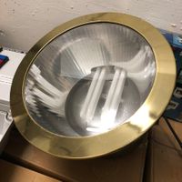 Einbauleuchte Metall mit "gold"-messing-Look und FL-Stäben