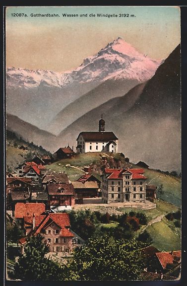 Cartoline postali: Wassen, Ortsansicht an der Gotthardbahn  – Usato da Berlin venduto da bartko-reher