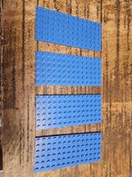 lego 3456 lot de 4 pièces  Blue Plate         6 x 14