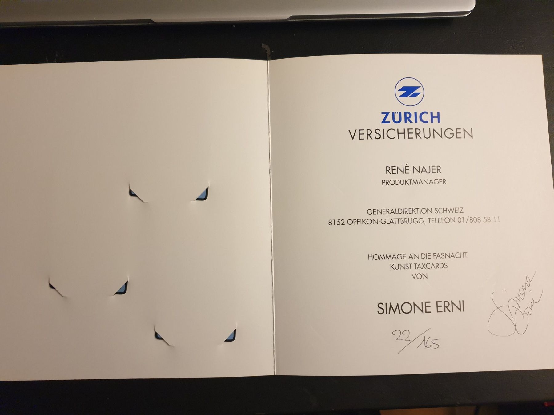 Schede telefoniche: Zürich Versicherungen Simone Erni 165ex – Nuovo (secondo la descrizione) da Rain venduto da chesz 2