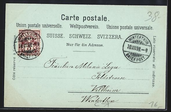 Ansichtskarten: Mondschein-Lithographie Winterthur, Schl – Gebraucht aus Berlin von bartko-reher 1
