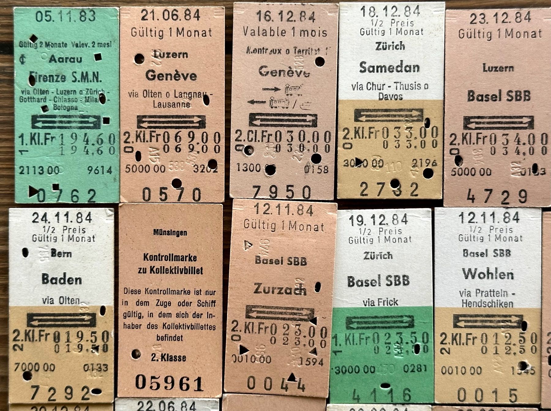 Billets: 20 Top Billette, SBB, Tickets Edmondsche Kartonbillette – D'occasion à Seltisberg par quadartswiss 1