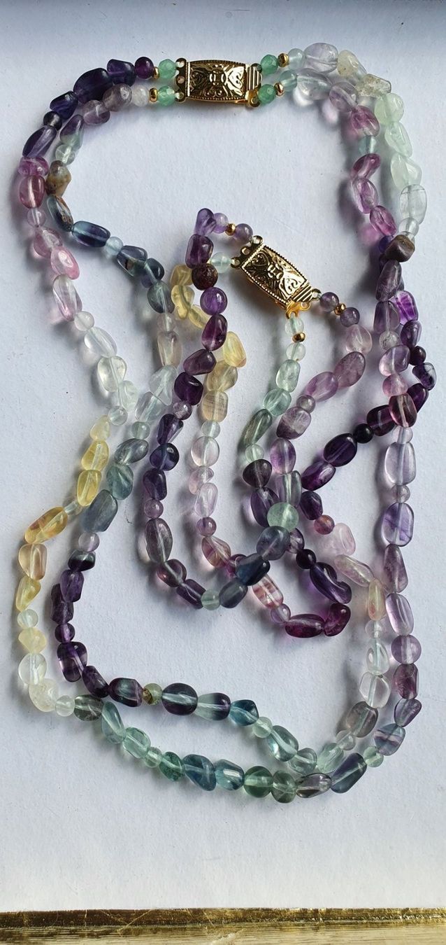 Ketten: Regenboden Fluorit. Kette und Armband – Neu (gemäss Beschreibung) aus Benglen von Meercat3 2