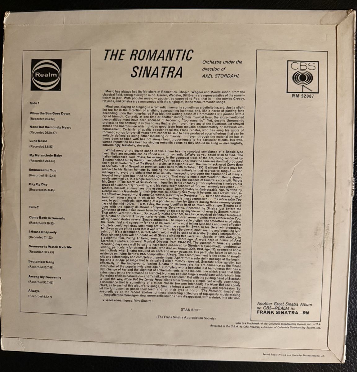 Dischi in vinile: Frank Sinatra - The Romantic Sinatra - Schallplatte – Usato da Goldach venduto da Messerguru 1