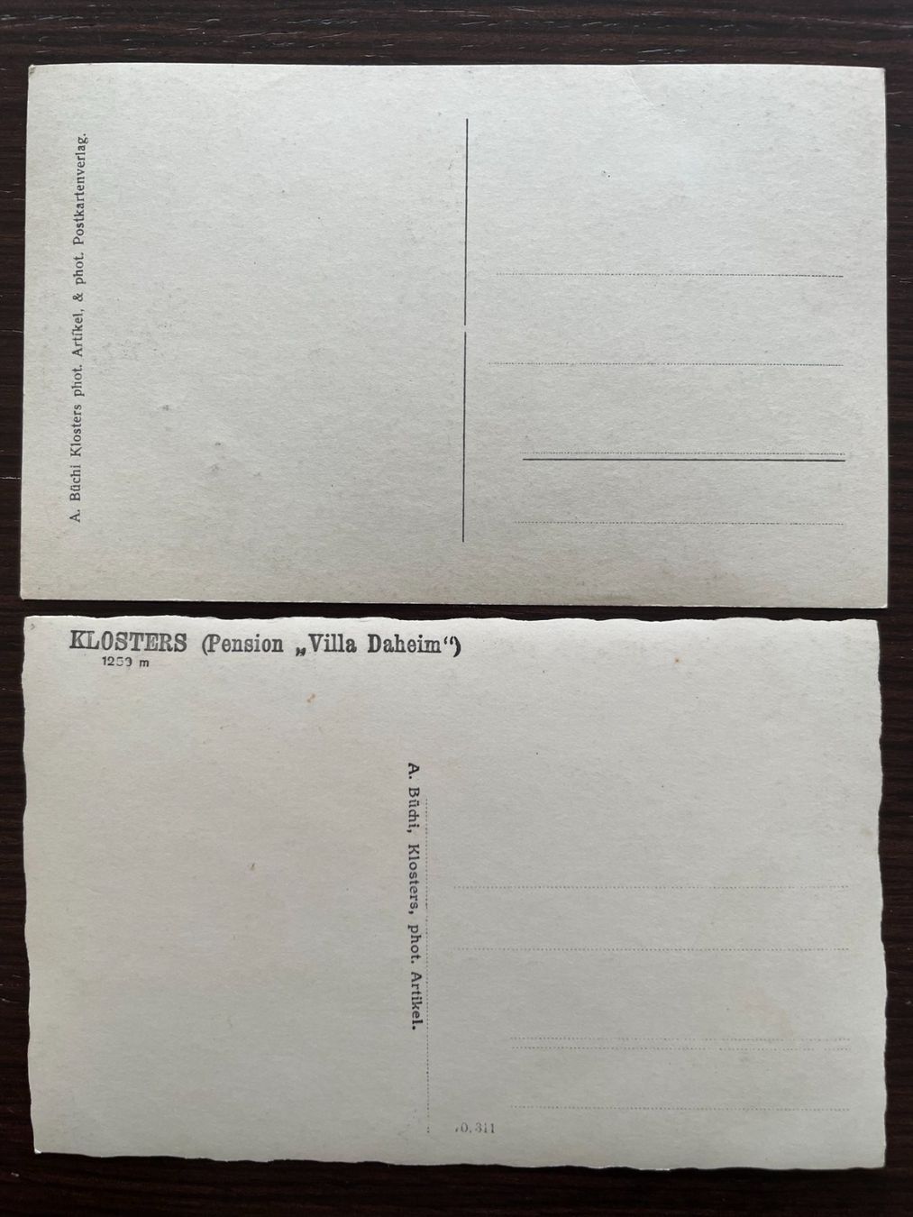 Cartoline postali: KLOSTERS 2 AK Pension "Villa Daheim", Silvrettagletscher – Usato da Wald ZH venduto da TLILEF 1