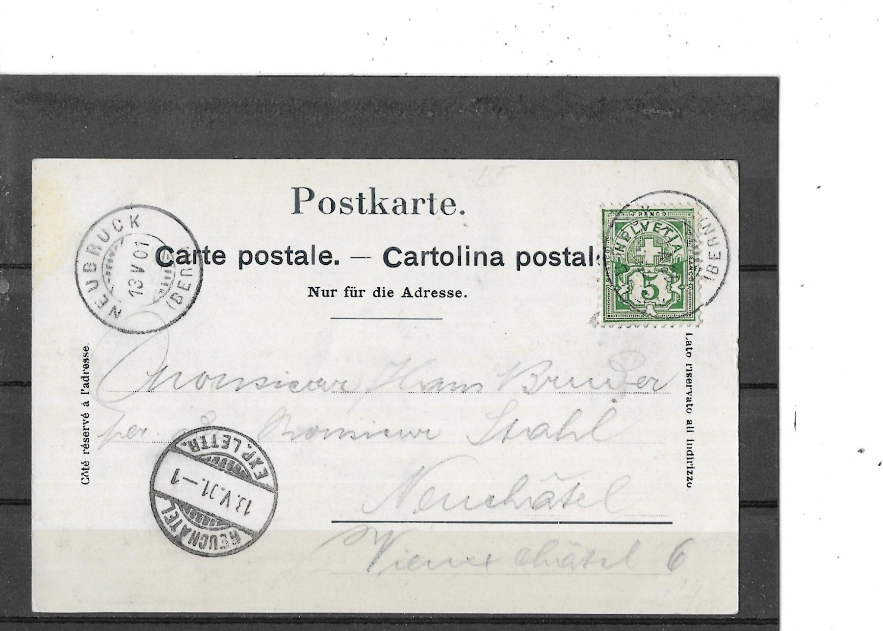 Ansichtskarten: BE Neubrück bei Bern 1901 – Gebraucht aus Schocherswil von Wilare 1