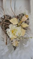 Shabby- chic Herz mit Blumen Unikat