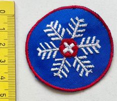 Aufnäher Schneeflocke Schweiz rot-weiss-blau Durchmesser ...