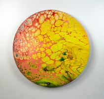 Acryl-Flüssigmalerei, kreisförmig