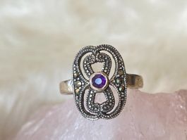 Ring Silber 925 mit lila Stein