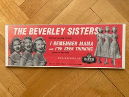 Beverley Sisters - Original Werbeplakat 50er Jahre