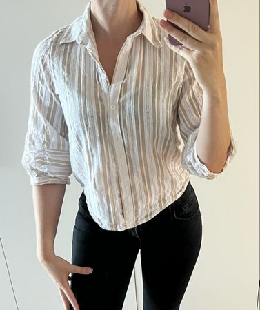 Silvian Heach Bluse Gr. 38 Beige-Weiss Sommer Look Top!