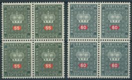FL - 1968 - Dienstmarken - Weisses Papier - Viererblock - **