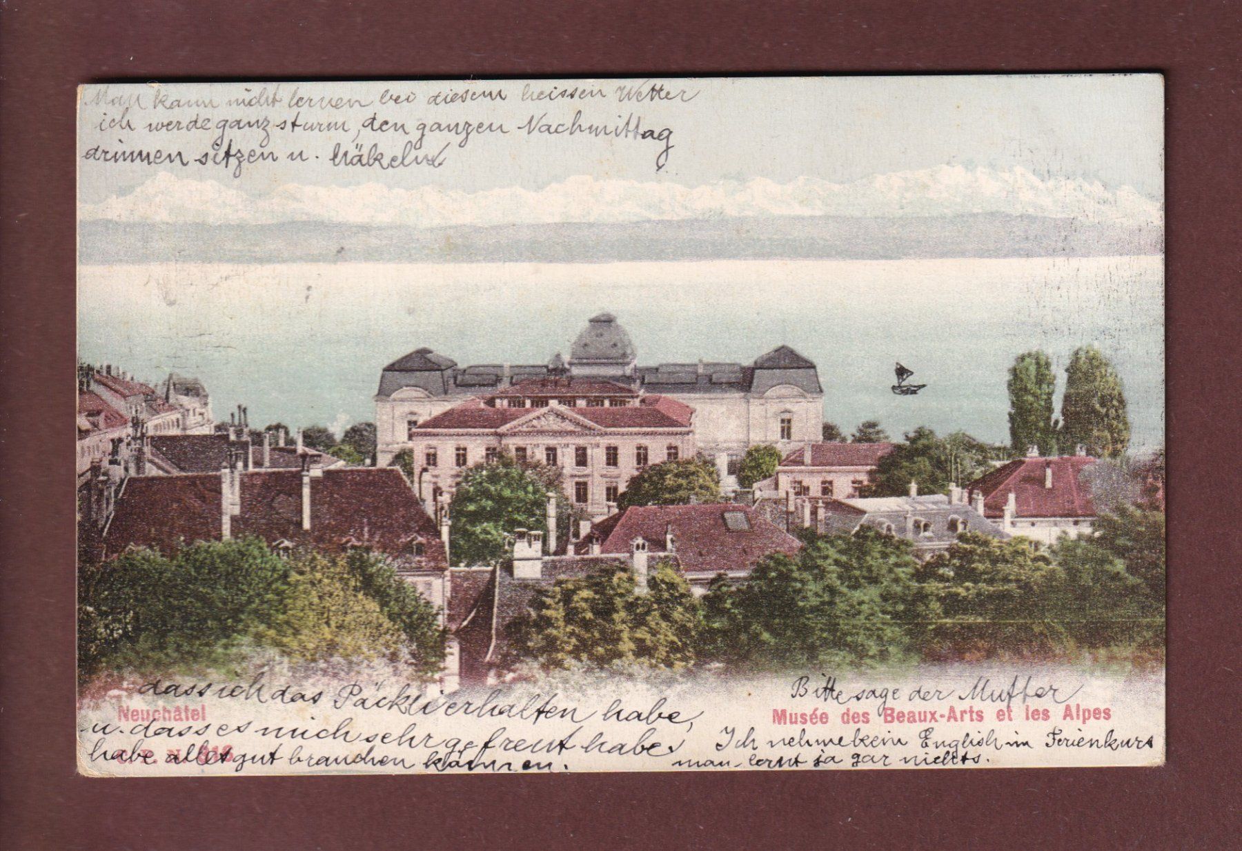 Cartoline postali: NEUCHÂTEL - Musée des Beaux-Arts - 1906 – Usato da Pully venduto da nicecards
