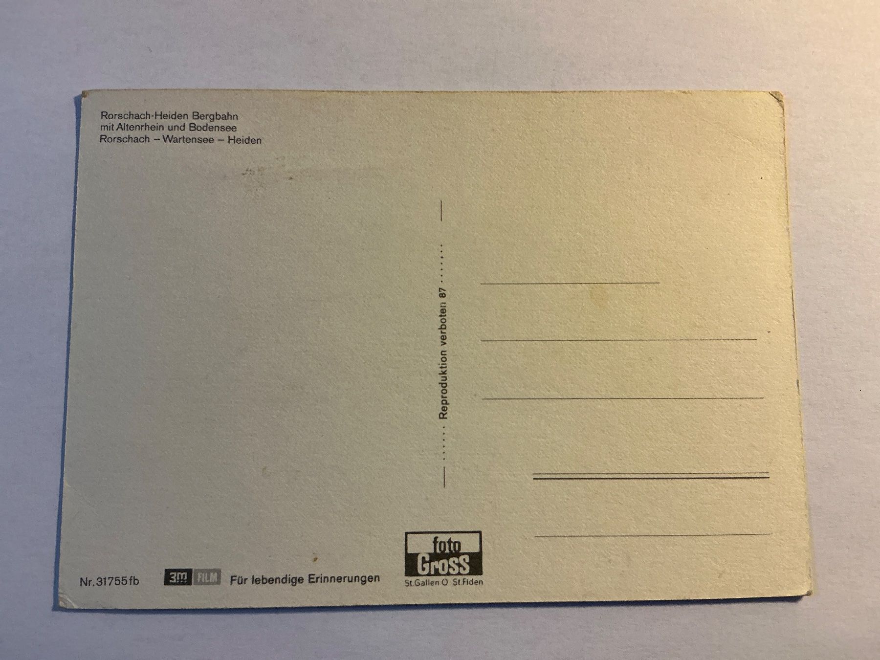 Ansichtskarten: Postkarte Rorschach Heiden Bergbahn – Gebraucht aus Maur von 20hcodracir11 1