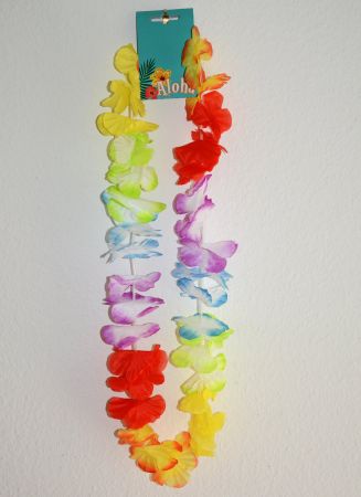 12 Hawaii-Ketten Blütenketten bunt ca. 60 cm - Restposten