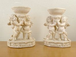 Paire de Bougeoirs (couple d'anges Matière synthétiques)