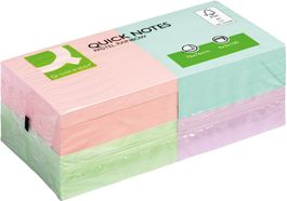 Q-CONNECT® Haftnotizen Quick Notes Pastellfarben sortiert