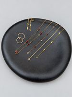 Schmuckset goldfarben rot – Halskette, Armbänder & Ohrringe