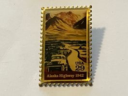 1 Pin Briefmarke USA 29 Alaska Highway 1942