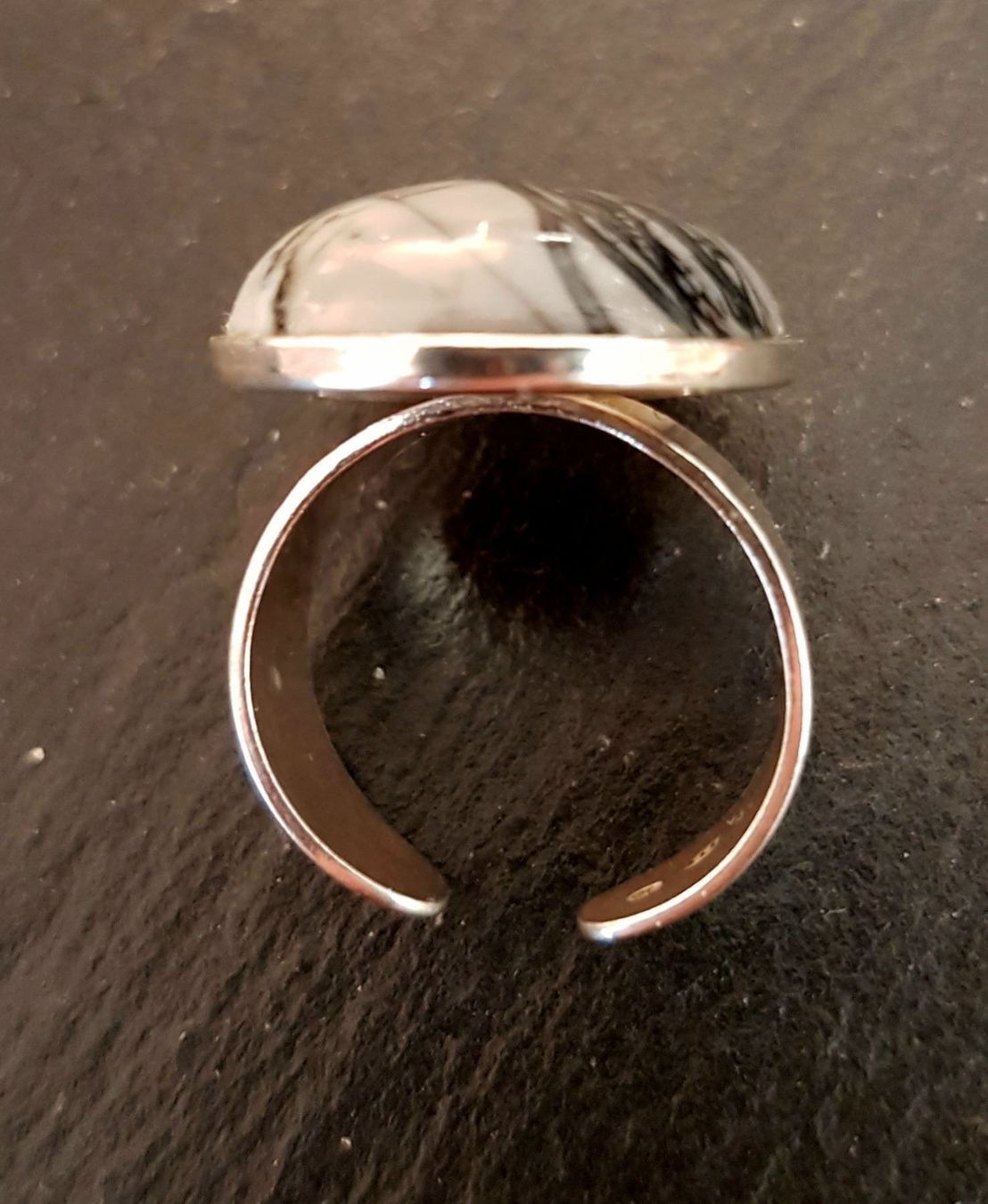 Anelli: Bague argent 925/Jaspe Picasso – Nuovo e nell'imballaggio originale da Veyrier venduto da Leilazizou 1